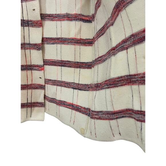 Vintage 70s Knit Fashion Plaid Long Cardigan Sweater Acrylic L Coastal Grandma - Picture 11 of 15